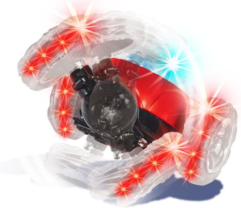 Mindscope Turbo Twisters Remote Control Stunt Car with LED Lights - Red - Image 5
